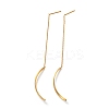 Ion Plating(IP) 304 Stainless Steel Curved Bar Dangle Stud Earring Findings STAS-Q310-01G-1