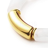 Chunky Curved Tube Beads Stretch Bracelet BJEW-JB06683-06-4