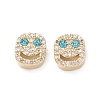 Brass Micro Pave Cubic Zirconia Beads KK-M241-01Q-2