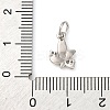 Brass Micro Pave Clear Cubic Zirconia Charms KK-P308-72P-3