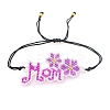 Mom & Snowflake Loom Pattern Seed Beads Bracelets for Women BJEW-Z013-22-5