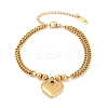 304 Stainless Steel Heart Charm Bracelets BJEW-Z106-07G-2