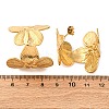 Flower with C-Shaped 304 Stainless Steel Stud Earrings for Women EJEW-A131-01B-G-5