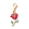 5Pcs Valentine's Day Alloy Enamel Pendant Decorations HJEW-JM02758-3