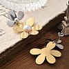 304 Stainless Steel Flower Stud Earrings for Women STAS-Z112-22GP-3