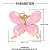 304 Stainless Steel with Pink Enamel Pendants SA-OY001-27G-01-2