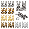 10Pcs 5 Colors Rabbit Shape Alloy Adjustable Jean Button Pins AJEW-DC0001-17-1