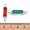 Brass Micro Pave Clear Cubic Zirconia and Glass Connector Charms KK-T076-02P-3