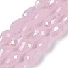 Opaque Solid Color Electroplate Glass Beads Strands EGLA-N013-J10mm-B01-1