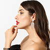 2 Pairs 2 Colors Crystal Rhinestone Chain Tassel Dangle Stud Earrings EJEW-FI0001-02-4