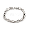304 Stainless Steel Rhombus Link Chain Bracelets for Women Men BJEW-F488-60P-4