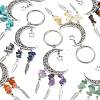 7Pcs 7 Colors Alloy Moon with Star Pendant Keychains KEYC-FS00045-2