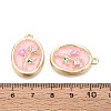 Rack Plating Alloy Enamel Pendants ENAM-T024-89B-G-3