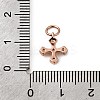 Brass Micro Pave Cubic Zirconia Tiny Cross Charms ZIRC-G128-04RG-1-3