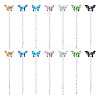 14Pcs 7 Colors Butterfly Alloy Glass Charms Nail Art Decoration MRMJ-TA0001-40-2