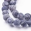 Natural Black Silk Stone/Netstone Beads Strands G-F520-57-4mm-3