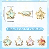 10Pcs Alloy Glass Pendants FIND-YW0010-02-2