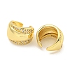 Brass Micro Pave Cubic Zirconia Cuff Earrings EJEW-C104-149G-2