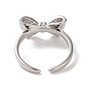 Brass Micro Pave Cubic Zirconia Open Cuff Ring RJEW-K256-58D-P-3