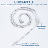 2Pcs 304 Stainless Steel Rosary Bead Necklaces Set For Easter NJEW-UN0001-43-5