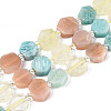 Natural Lemon Quartz & Flower Amazonite & Sunstone Beads Strands G-N358-03A-07-2