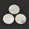 Natural White Shell Mother of Pearl Shell Flat Round Cabochons X-SSHEL-E551-28-1