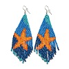Boho Summper Beach Seed Bead Sea Animal Tassel Earrings LS-EJEW-Q380-02A-1