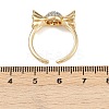 Brass Micro Pave Cubic Zirconia Cuff Rings RJEW-C140-14G-5