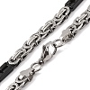 201 Stainless Steel Cross Byzantine Chain Necklace NJEW-F222-38EBP-07-2