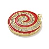 Rack Plating Brass Micro Pave Clear Cubic Zirconia with Enamel Charms KK-G515-18G-3