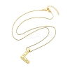 Brass & Plastic Pearl Letter Pendant Box Chain Necklaces for Women LS-NJEW-U017-01G-12-3