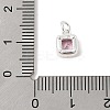 925 Sterling Silver Pave Cubic Zirconia Square Charms with Jump Rings and 925 Stamp STER-D288-05S-02-3