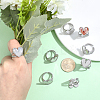8Pcs 304 Stainless Steel Open Cuff Ring Findings STAS-BBC0010-11B-3