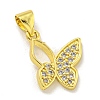 Rack Plating Brass Micro Pave Cubic Zirconia Pendants KK-C074-02G-01-1