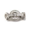Rack Plating Ring Brass Micro Pave Cubic Zirconia Fold Over Clasps KK-F883-19P-01-1