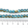 Half Plated Electroplate Transparent Glass Beads Strands EGLA-E060-02A-HP01-4