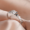 Word Blessed Stainless Steel Finger Rings for Women WG5CA7C-02-1