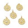 Rack Plating Brass Micro Pave Clear Cubic Zirconia Pendants KK-H431-21G-4