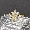 Rack Plating Brass Micro Pave Cubic Zirconia Finger Rings for Women RJEW-M027-01G-01-3