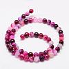 Natural Striped Agate/Banded Agate Bead Strands G-K155-A-6mm-02-3