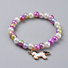 Acrylic & ABS Plastic Imitation Pearl Beads Stretch Bracelets BJEW-JB04759-01-1