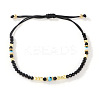 Glass & Brass Beads Braided Bracelets XO9913-2-1