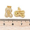 Brass Micro Pave Cubic Zirconia Stud Earrings EJEW-Z091-04G-R-3