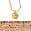 304 Stainless Steel Flat Round with Word Lucky Pendant Ball Chain Necklaces for Women NJEW-K255-45G-5