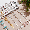 GOMAKERER 6Pcs 6 Colors Glass Pearl Rosary Bead Bracelets Set BJEW-GO0001-01-7