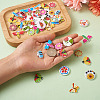 300Pcs 6 Style Painted Poplar Wood Buttons FIND-MP0001-08-8