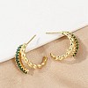 Twist Brass Micro Pave Cubic Zirconia Stud Earrings EJEW-M082-16G-01-5