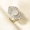 304 Stainless Steel with Natural Shell Cuff Open Rings for Women XU1269-1-1