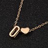 Alloy Letter Heart Pendant Necklaces for Women NJEW-FS0001-09O-1