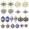 40Pcs 10 Styles Alloy Crystal Rhinestone Pendants FIND-SC0006-74-1